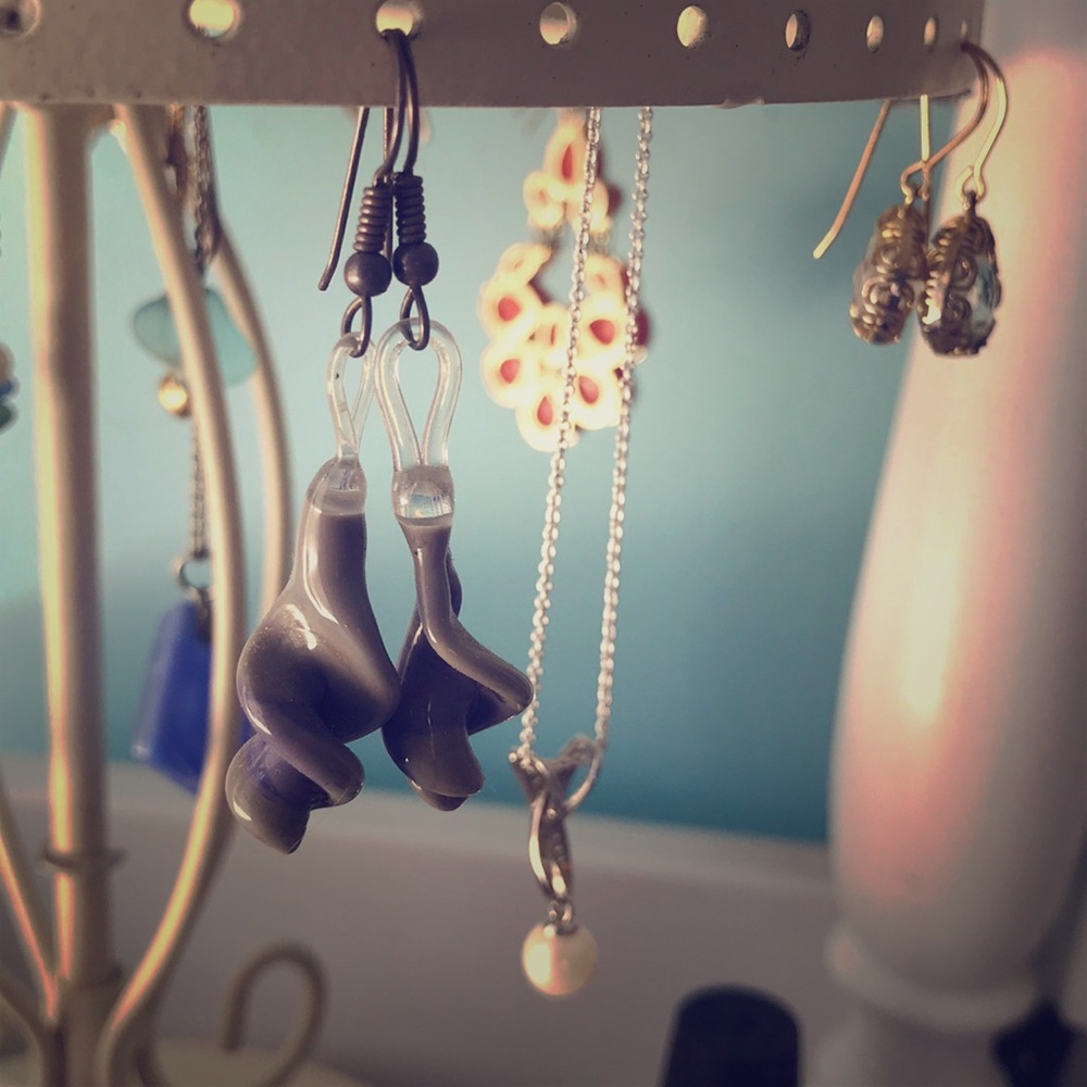 Gray earrings